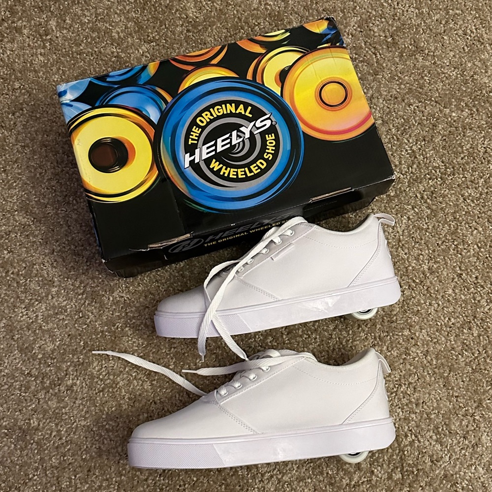 All White Heely Sneakers